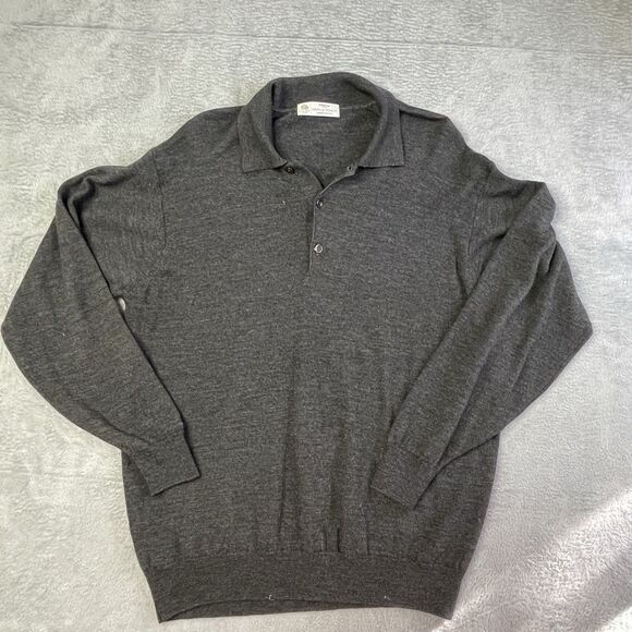 Marks & Spencer Men’s Lightweight Sweater Medium Grey Pullover Lambswool Wool - Picture 2 of 11